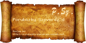 Porubszky Szeveréd névjegykártya